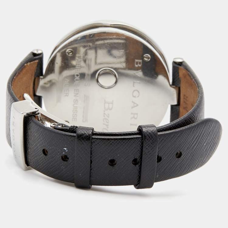 Pre Owned Bvlgari Black 18K Gold Stainless Steel B.Zero1 BZ P 35 S Quartz Women's Wristwatch 35 MM