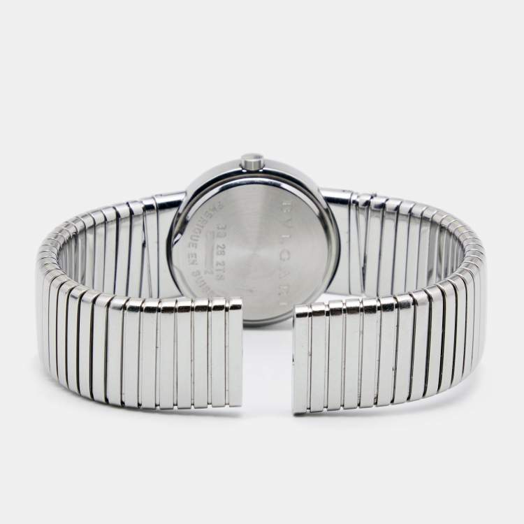 Pre Owned Bvlgari Black Stainless Steel Tubogas BB262TS Women's Wristwatch 26 mm