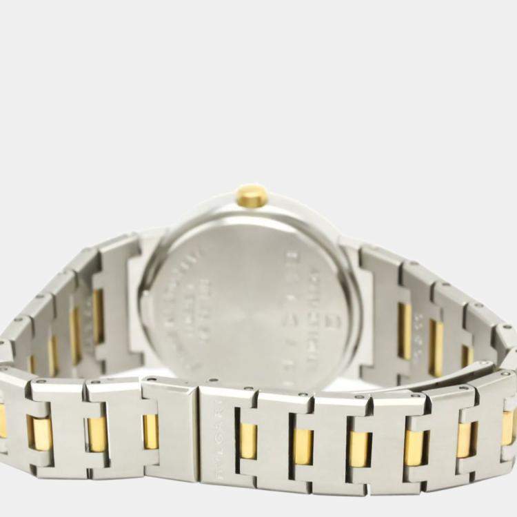 Pre Owned Bvlgari Black 18K Yellow Gold and Stainless Steel Bvlgari Bvlgari BB26SG Women's Wristwatch 26 mm