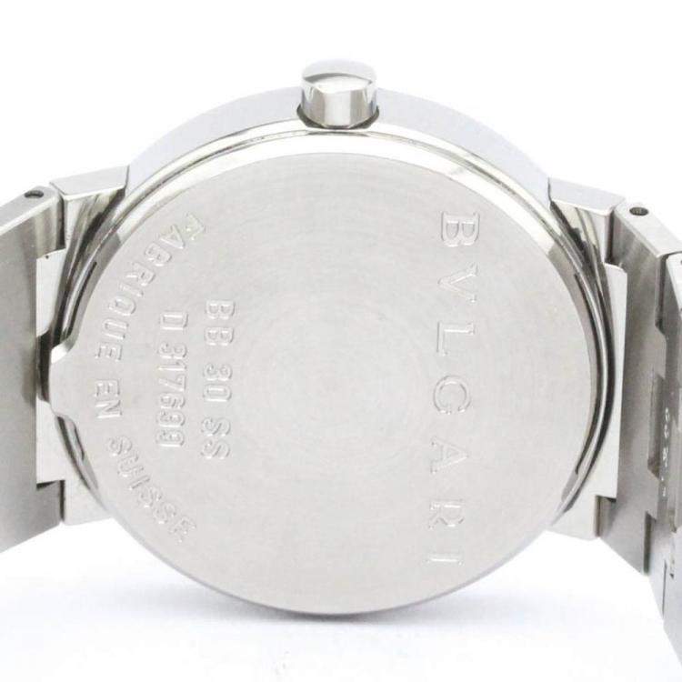 Pre Owned Bvlgari Black Stainless Steel Bvlgari Bvlgari BB30SS Women's Wristwatch 30 mm