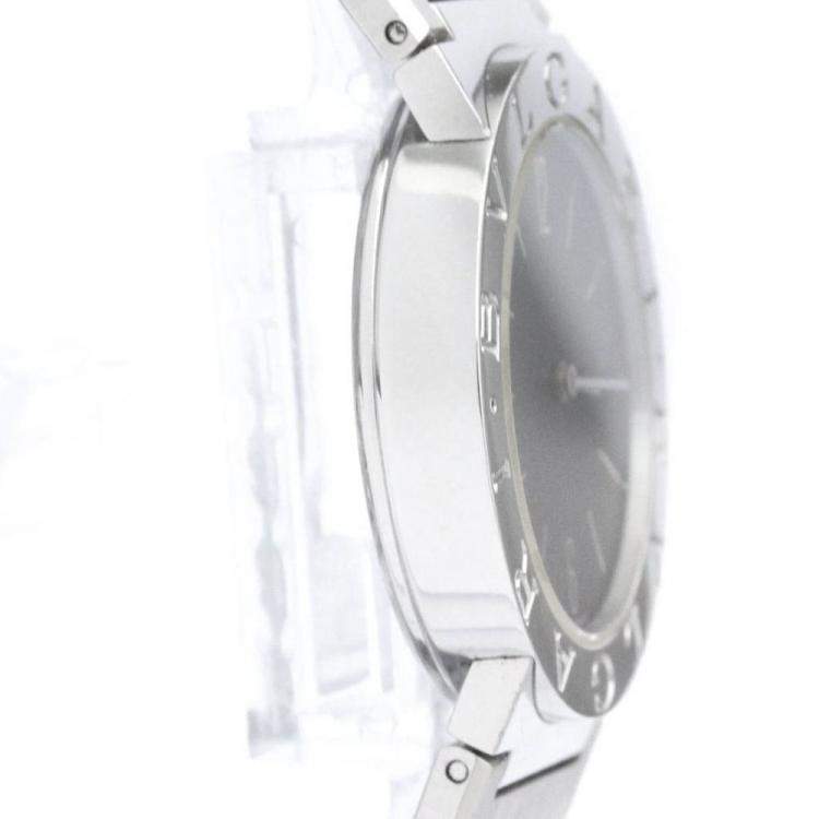 Pre Owned Bvlgari Black Stainless Steel Bvlgari Bvlgari BB30SS Women's Wristwatch 30 mm