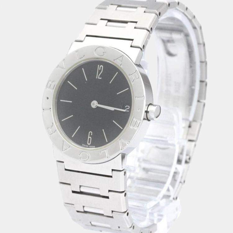Pre Owned Bvlgari Black Stainless Steel Bvlgari Bvlgari BB30SS Women's Wristwatch 30 mm