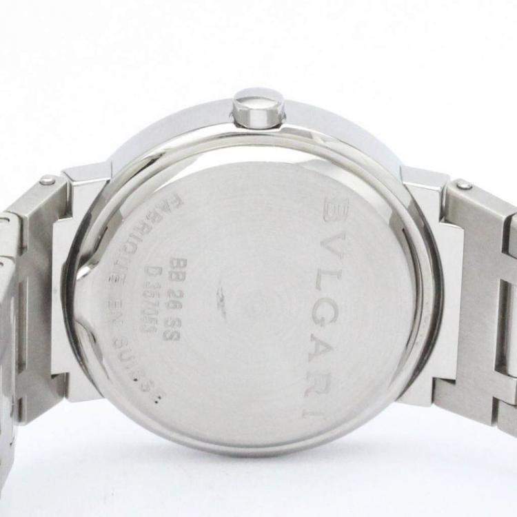 Pre Owned Bvlgari Black Stainless Steel Bvlgari Bvlgari BB26SS Women's Wristwatch 26 mm