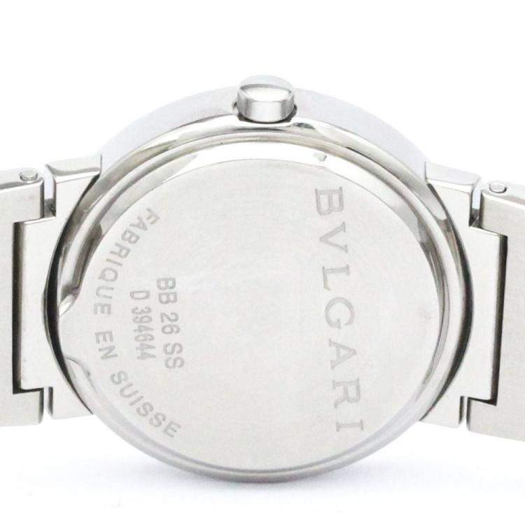 مملوكة مسبقًا Bvlgari Silver Stainless Steel Bvlgari Bvlgari BB26SS Women's Wristwatch 26 mm