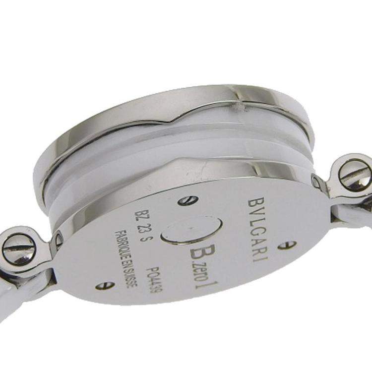 Pre Owned Bvlgari White Stainless Steel B.Zero1 BZ23S Women's Wristwatch 23 mm