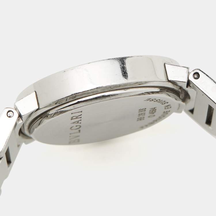Pre Owned Bvlgari Silver White Stainless Steel Bvlgari Bvlgari BB26SS Women's Wristwatch 26 mm