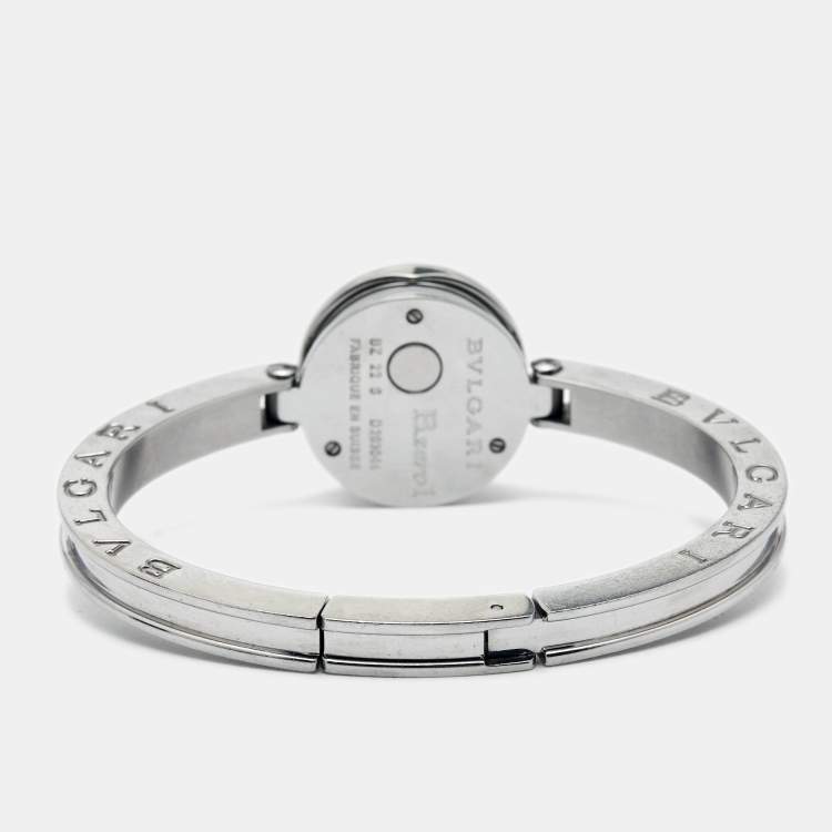 Pre Owned Bvlgari Blue Mother of Pearl Stainless Steel B.Zero1 BZ22S Women's Wristwatch 22 mm
