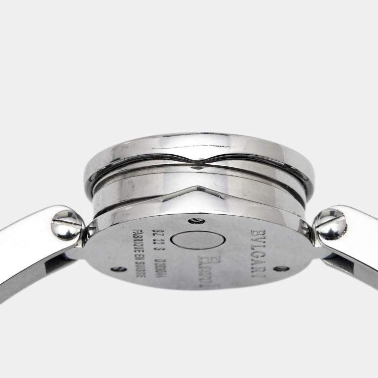 Pre Owned Bvlgari Blue Mother of Pearl Stainless Steel B.Zero1 BZ22S Women's Wristwatch 22 mm