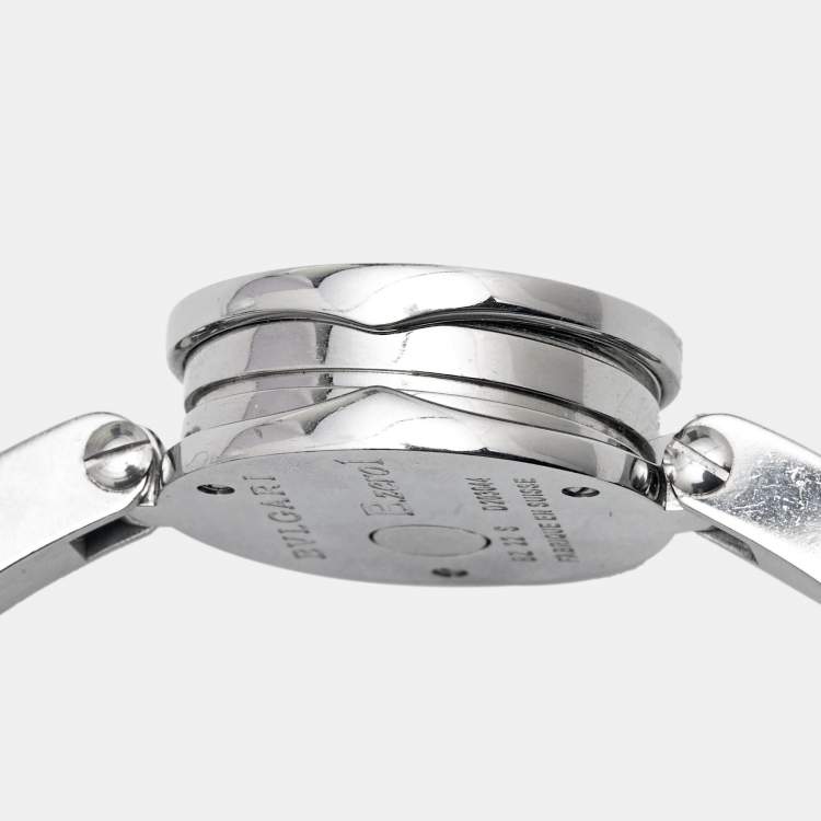Pre Owned Bvlgari Blue Mother of Pearl Stainless Steel B.Zero1 BZ22S Women's Wristwatch 22 mm