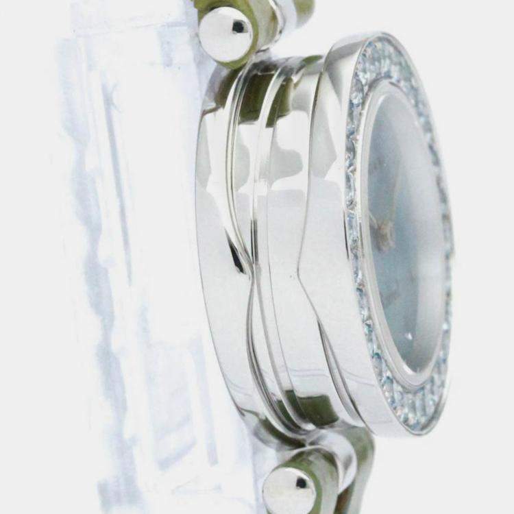 Pre Owned Bvlgari Blue Shell Stainless Steel B.Zero1 BZ22S Quartz Women's Wristwatch 22 mm