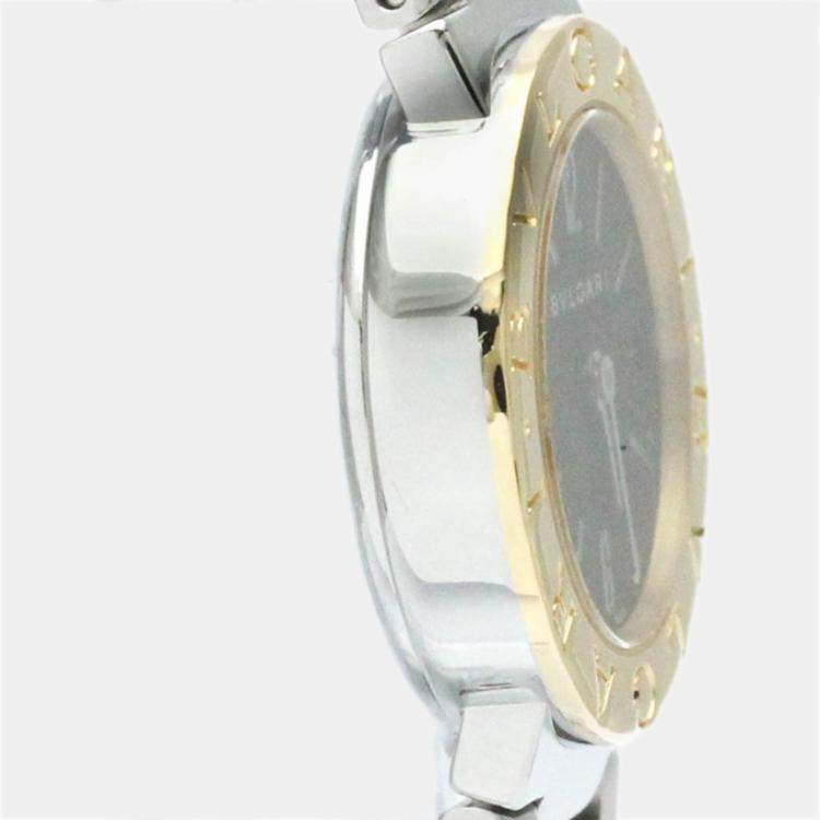 Pre Owned Bvlgari Black 18k Yellow Gold And Stainless Steel Bvlgari Bvlgari BB23SG Quartz Women's Wristwatch 23 mm