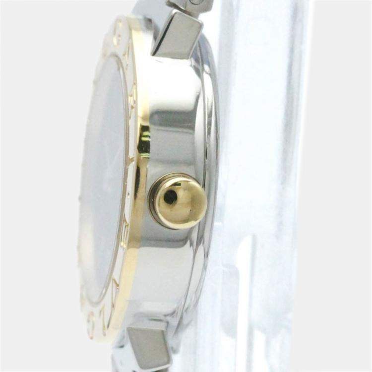 Pre Owned Bvlgari Black 18k Yellow Gold And Stainless Steel Bvlgari Bvlgari BB23SG Quartz Women's Wristwatch 23 mm