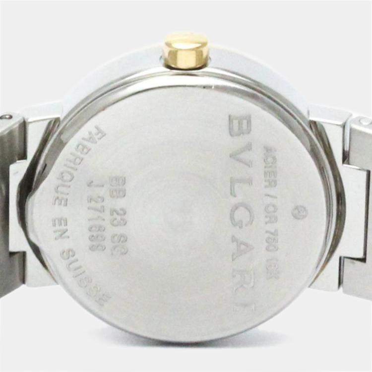 Pre Owned Bvlgari Black 18k Yellow Gold And Stainless Steel Bvlgari Bvlgari BB23SG Quartz Women's Wristwatch 23 mm