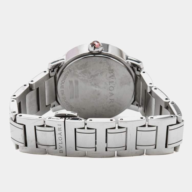 Pre Owned Bvlgari Mother Of Pearl Diamond Stainless Steel Bvlgari Bvlgari 102375 Women's Wristwatch 33 mm