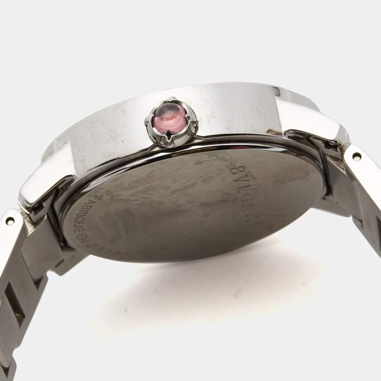 Pre Owned Bvlgari Mother Of Pearl Diamond Stainless Steel Bvlgari Bvlgari 102375 Women's Wristwatch 33 mm