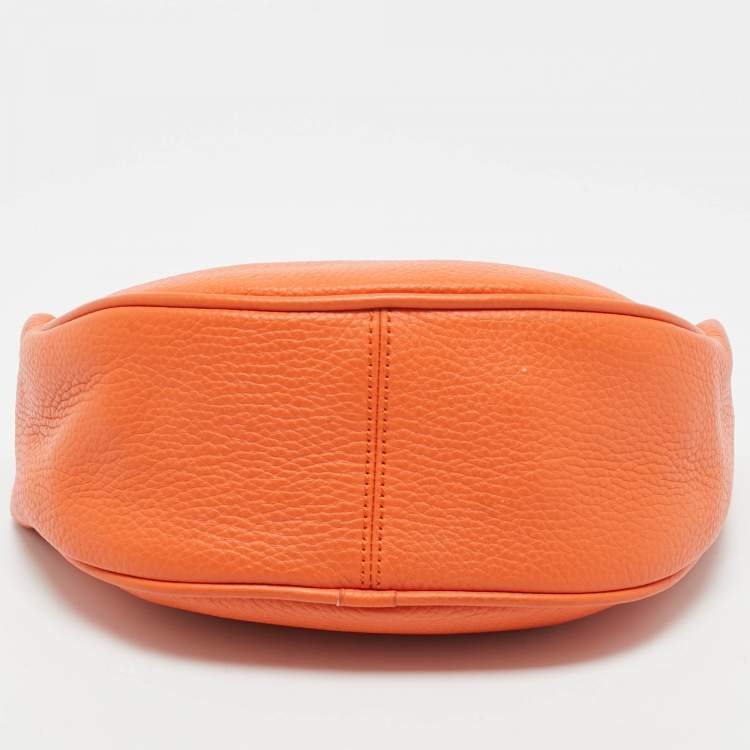 Pre Owned By Far Orange Leather Mini Hobo