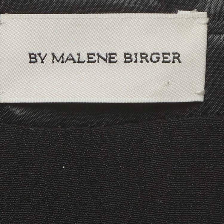 Pre Owned By Malene Birger Black Satin Bead-Embellished Freesia Maxi Dress S