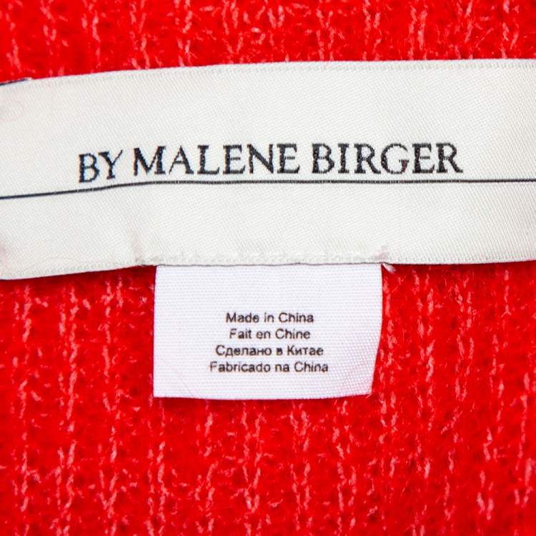 Pre Owned By Malene Birger Red Wool & Mohair Oversized Sweater S
