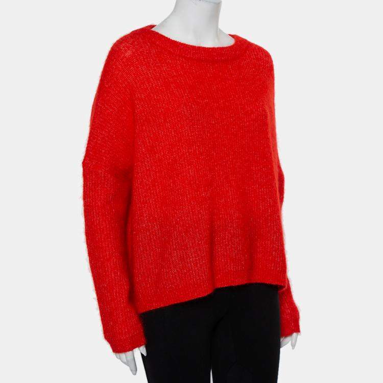 Pre Owned By Malene Birger Red Wool & Mohair Oversized Sweater S