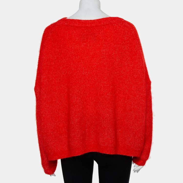 Pre Owned By Malene Birger Red Wool & Mohair Oversized Sweater S
