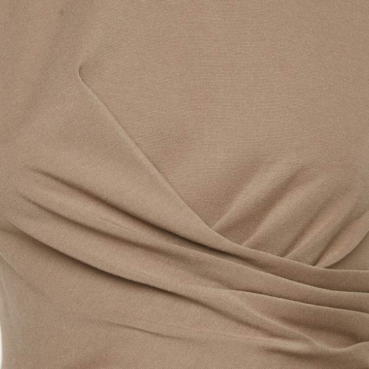 Pre Owned Calvin Klein Beige Jersey Midi Dress S