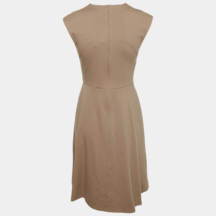 Pre Owned Calvin Klein Beige Jersey Midi Dress S