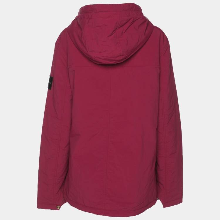 Pre Owned Calvin Klein Magenta Nylon Hoodie Jacket L
