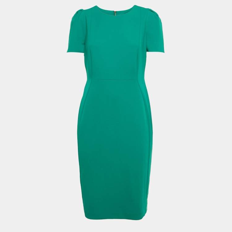 مملوكة مسبقًا Calvin Klein Green Knit Knee-Length Dress M