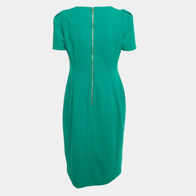 مملوكة مسبقًا Calvin Klein Green Knit Knee-Length Dress M