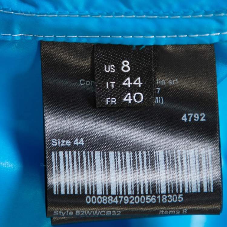 Pre Owned Calvin Klein Blue Synthetic Zip Front Oversized Rain Overcoat M