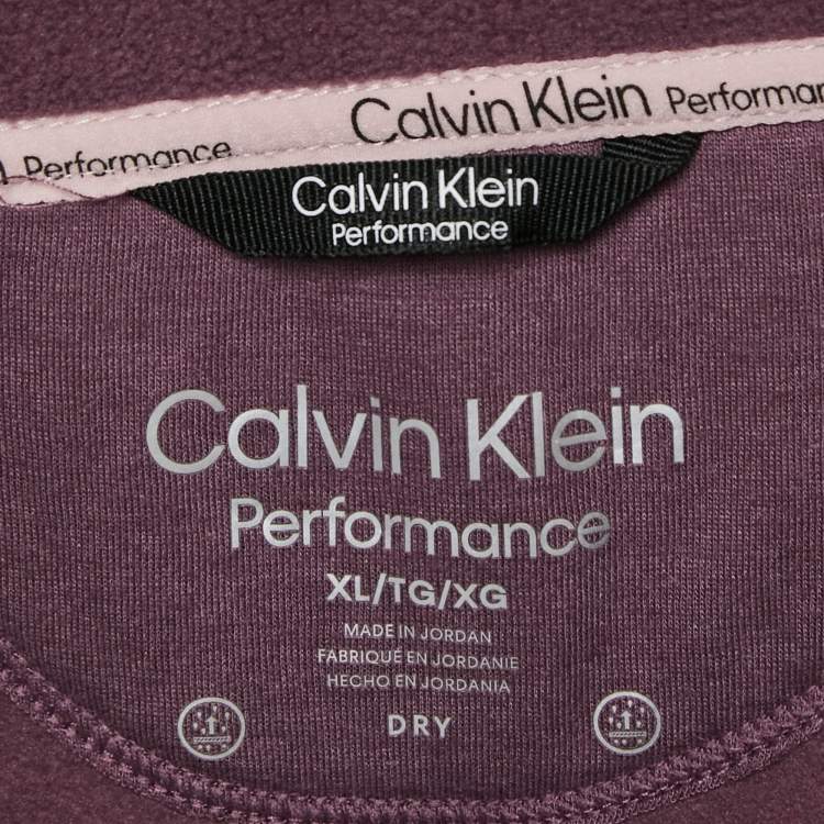 Pre Owned Calvin Klein Light Purple Synthetic Fleece Performance Jacket XL