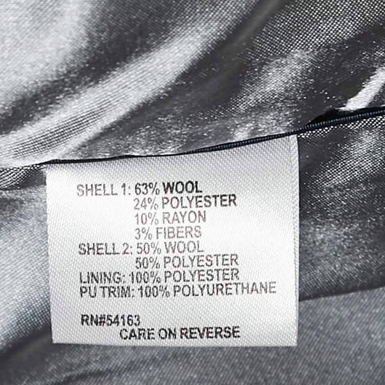 مملوكة مسبقًا Calvin Klein Grey Wool Felt and Shearling Zip-Up Coat M