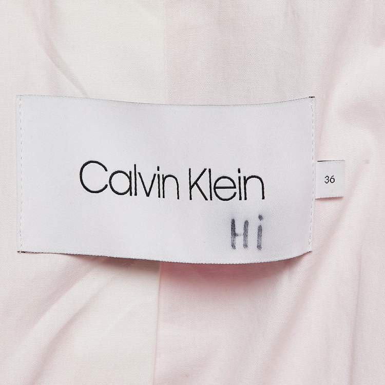 مملوكة مسبقًا Calvin Klein Pink Wool Blend Double Breasted Mid-Length Coat S