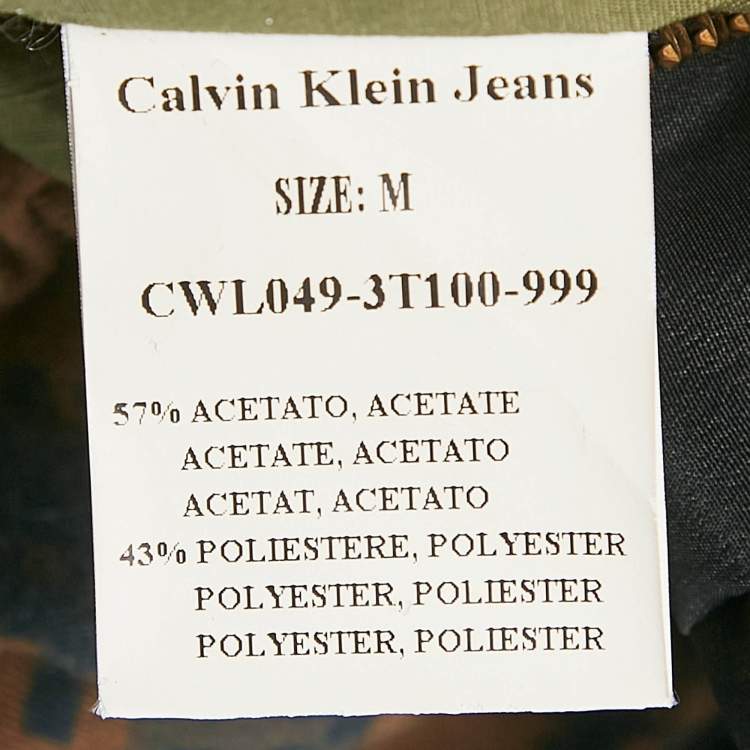 Pre Owned Calvin Klein Black Embellished Crepe Puffer Jacket M