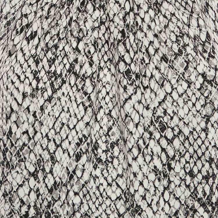 Pre Owned Calvin Klein Black/White Snakeskin Print Jersey Sleeveless Top M