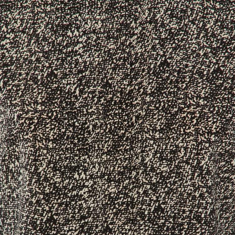 Pre Owned Calvin Klein Black Printed Polyester Neck Tie Detail Shirt M