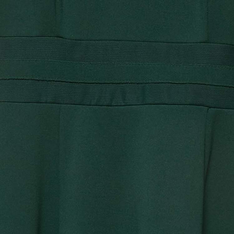 Pre Owned Calvin Klein Green Tulle and Crepe Short Dress S