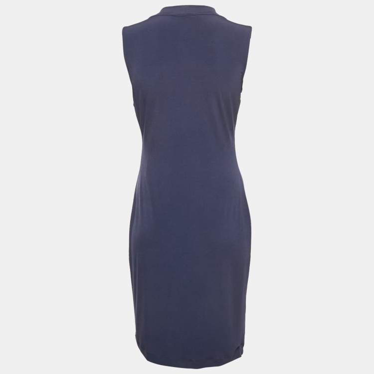 مملوكة مسبقًا Calvin Klein Navy Blue Jersey Sleeveless Short Dress M