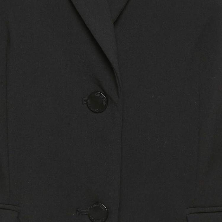 Pre Owned Calvin Klein Black Crepe Single Breasted Blazer M