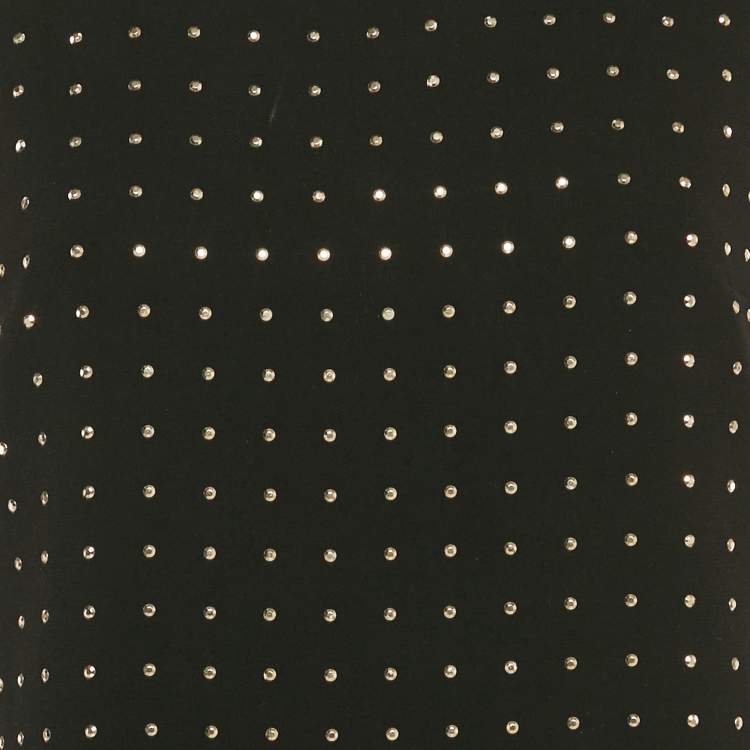 Pre Owned Calvin Klein Black Studded Crepe Sleeveless Short Dress M