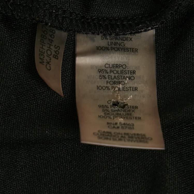 Pre Owned Calvin Klein Black Printed Mesh Sleeveless Top S