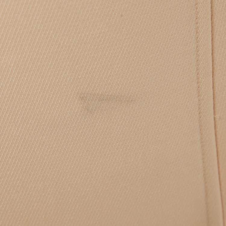 Pre Owned Calvin Klein Beige Crepe Mock Neck Mini Dress M