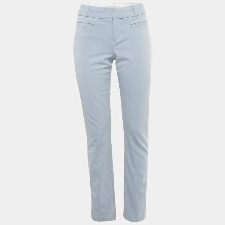 Pre Owned Calvin Klein Blue Crepe Formal Trousers S