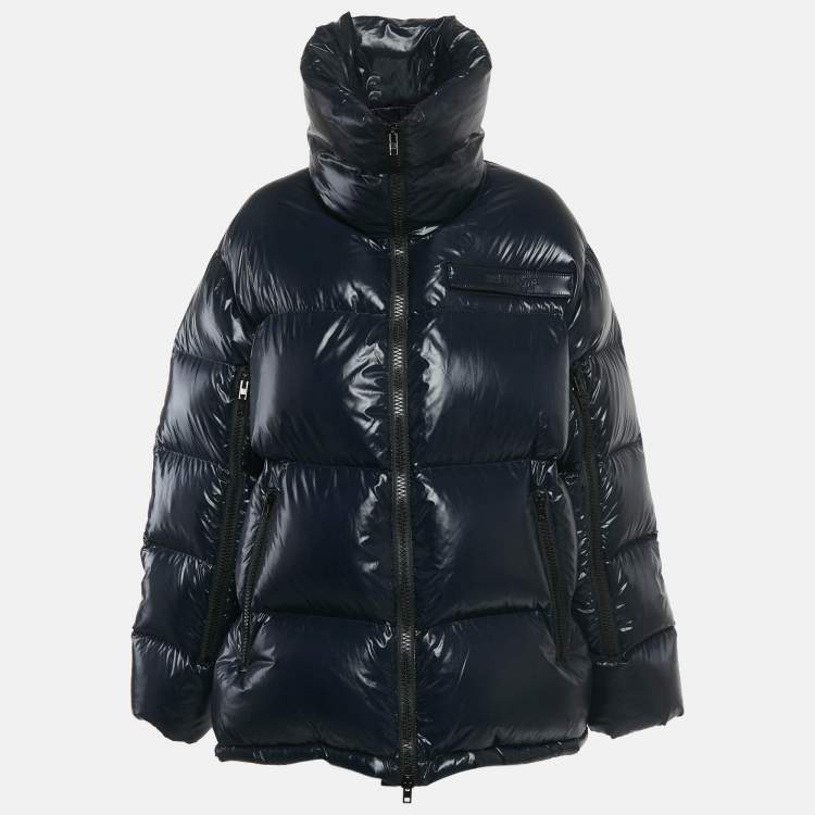 مملوكة مسبقًا Calvin Klein Navy Blue Synthetic Oversized Puffer Jacket M