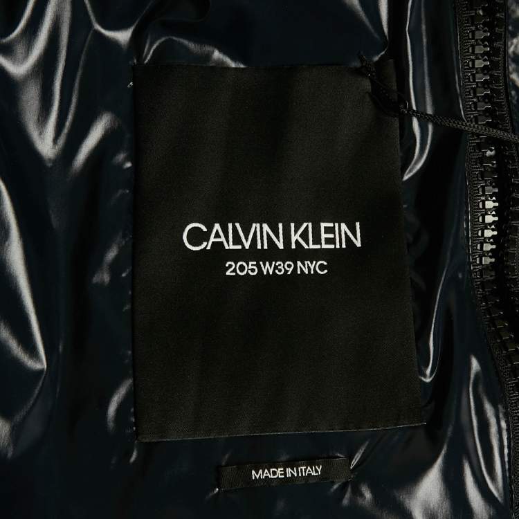 مملوكة مسبقًا Calvin Klein Navy Blue Synthetic Oversized Puffer Jacket M