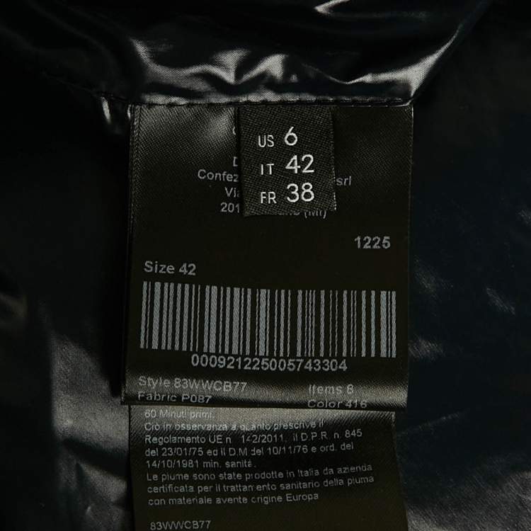 مملوكة مسبقًا Calvin Klein Navy Blue Synthetic Oversized Puffer Jacket M