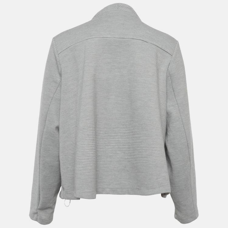 Pre Owned Calvin Klein Grey Ribbed Corduroy Open-Front Jacket XL