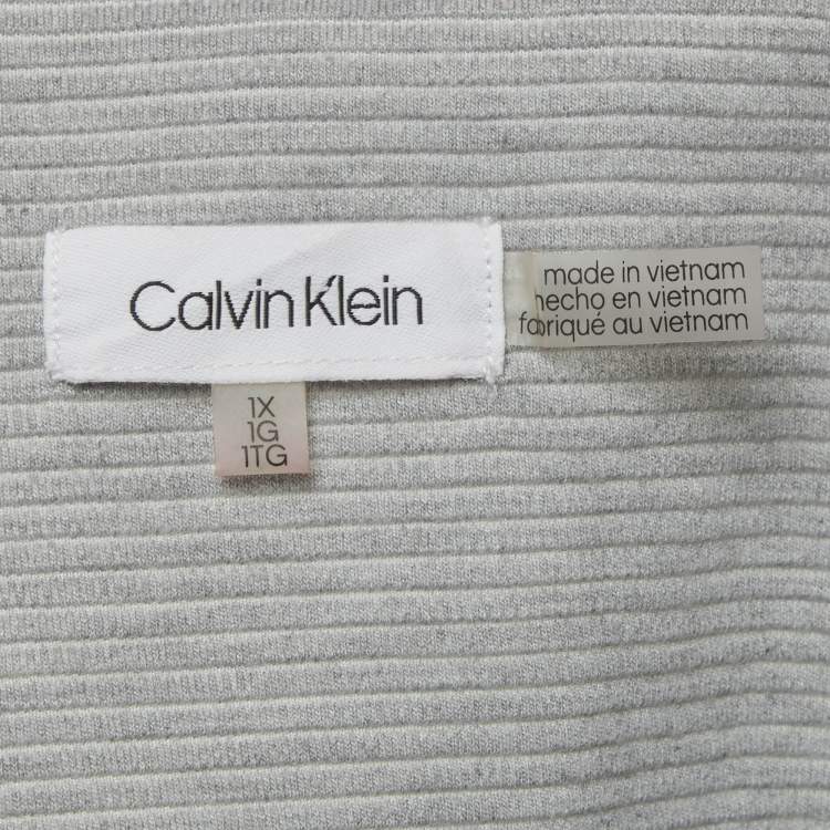 Pre Owned Calvin Klein Grey Ribbed Corduroy Open-Front Jacket XL