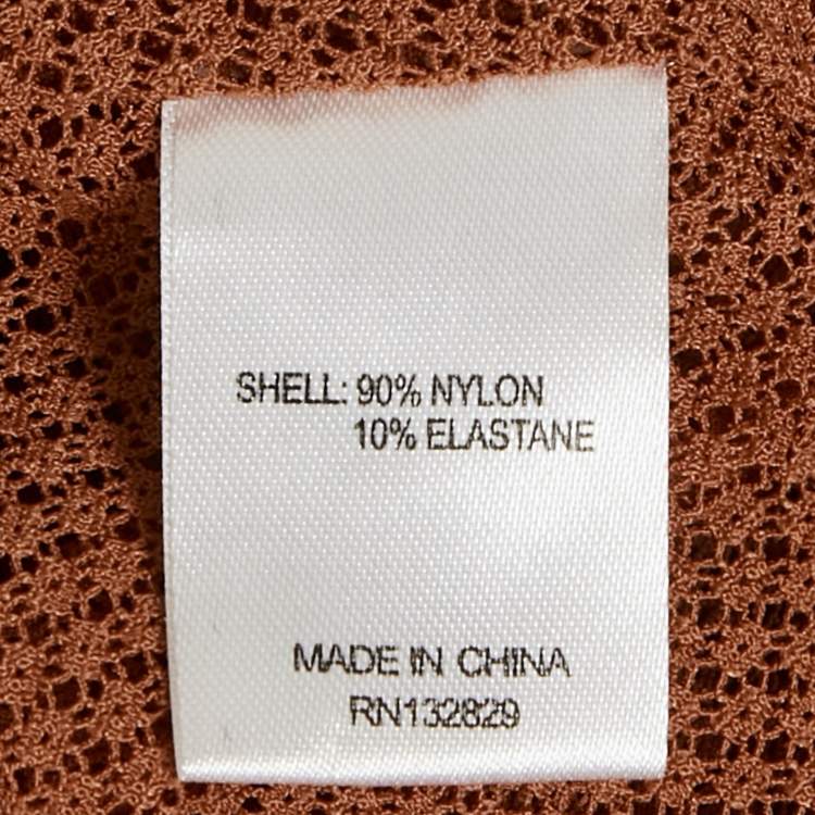 Pre Owned Camila Coelho Brown Jersey Mesh Plunge Neck Kimber Maxi Dress XS
