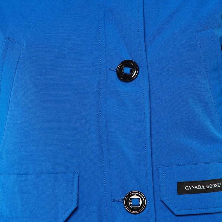 Pre Owned Canada Goose Blue Polyester Hooded Down Jacket XS